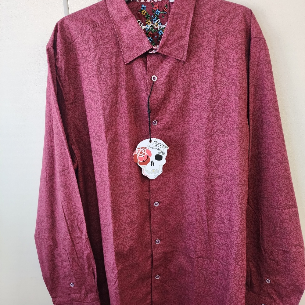 Robert Graham Men's XXL Red Flip-Cuff Shirt